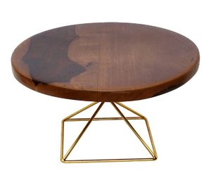 AK ที่ตั้งเค้กโลหะทองเหลืองบนพร้อมสีน้ำตาลและสีทองตกแต่งสูงที่น่าสนใจแท่นวางเค้กสำหรับงานเลี้ยงวันเกิด - Product Image 5