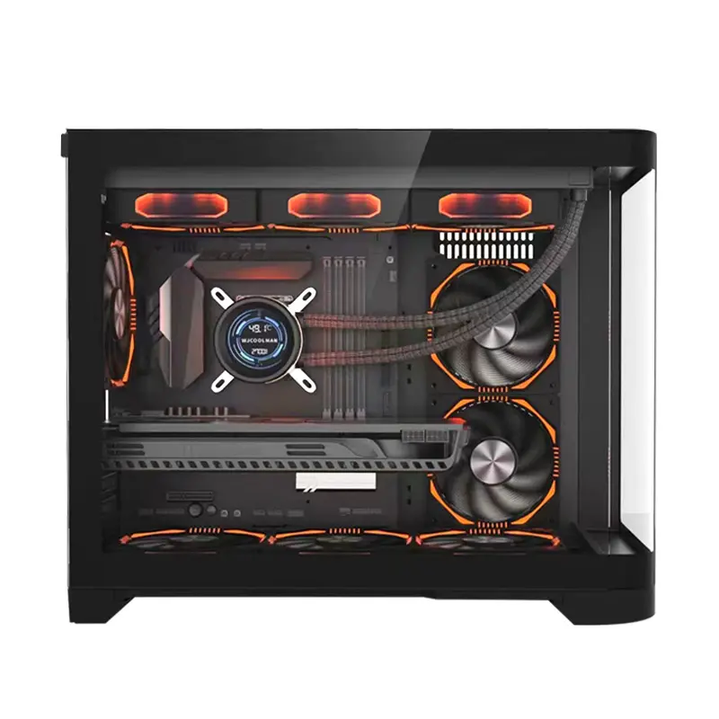 Popular Design Tempered Glass Gaming Case M-ATX Mid Tower Gaming Gabinete PC Case Curved Glass Computer Case