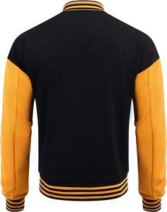 OEM Custom Chenille Embroidery Baseball Jacket for Men Winter Cotton Letterman Varsity <b>Coat</b> Autumn Solid Pattern Bomber Jacket - Product Image 5