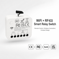 Module de relais intelligent WiFi RF433 AC85-240V avec télécommande sans fil et minuterie via application pour éclairage, ventilateurs et appareils électriques CE