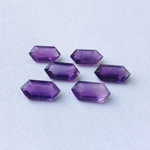 Amatista natural con forma de hexágono grande, corte facetado, gemas calibradas al por mayor, tamaños personalizados de calidad AAA + disponibles - Product Image 5