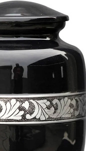 โกศเผาศพโลหะเคลือบเงาสีดํามาใหม่พร้อมสีและขนาดที่กําหนดเองสําหรับบ้านในราคาขายส่ง - Product Image 2