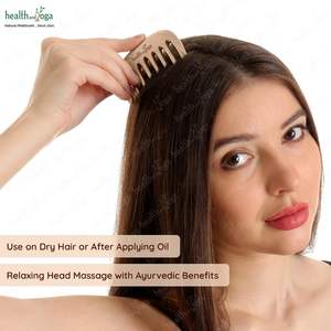 HealthAndYoga Kansa peine Ayurvédico cuidado del cabello cabeza de bronce peine de masaje para la revitalización del cuero cabelludo salud del cabello - Product Image 2