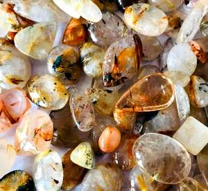 หินควอตซ์เจียระไนแบบหลังเบี้ยสีทองขัดเงารูปร่างผสม15x20มม. ถึง20x40มม. หินหลวมสำหรับทำเครื่องประดับ - Product Image 4