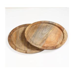 Assiette de service ronde en bois de luxe de haute qualité pour mariage, vaisselle, nourriture, assiette à collation, assiette de présentation en bois d'Inde - Product Image 6