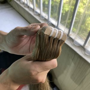 Extensión de cabello humano brasileño sin procesar, 100%, cinta de chorro recta, venta al por mayor - Product Image 4