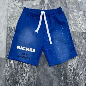 High Street Summer Shorts Sun Faded Rhinestone Bordado Diseño desgastado Serigrafía personalizada Ajuste regular Cordón - Product Image 4