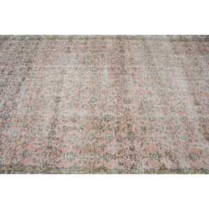 Tapis turc vintage, tapis de 6,6 x 10,6 pieds, tapis patchwork rose et gris - Product Image 4
