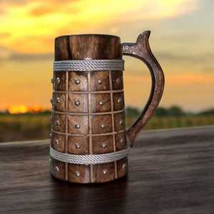 Mug en bois artisanal classique personnalisé pour la maison, le bureau, l'hôtel, mug à bière en bois, mug à thé, avec la meilleure qualité, grossiste en provenance d'Inde - Product Image 4