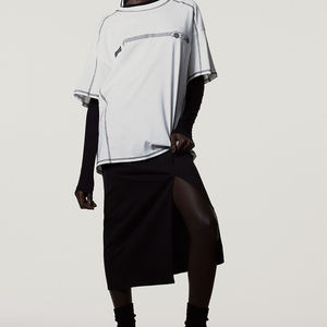 T-shirt uni coupe ajustée décontracté de couleur unie T-shirt personnalisé Chemise décontractée de haute qualité 100% coton imprimé tricoté pour femmes - Product Image 6