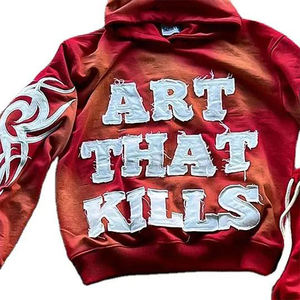 Parches bordados desgastados, ropa de calle para hombre, chándal con parte inferior dividida, ropa de entrenamiento a prueba de viento, ropa de entrenamiento para invierno - Product Image 6