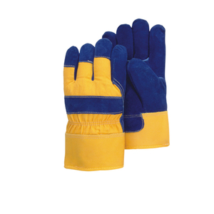 Gants de soudage en cuir de vache résistant à la chaleur, gants de travail de sécurité industrielle à paume complète avec doublure en coton confortable - Product Image 1