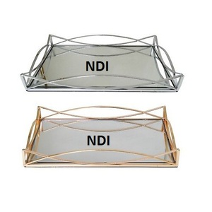 Bandeja para servir dulces o pasteles de alta venta Bandeja para servir té y café Bandeja de metal decorativa de alta calidad con acabado chapado en oro - Product Image 6