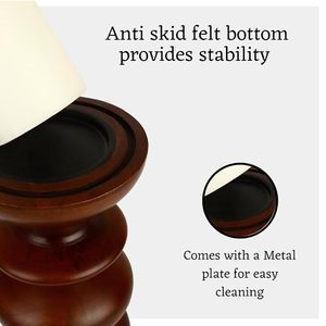 Porte-bougie en bois fait main éco-responsable, base solide et stable, design personnalisé pour la décoration de Noël, prix de gros - Product Image 3