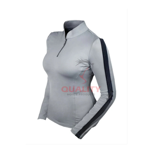 Haut d'équitation tissu extensible respirant Élégant athlétique équestre femmes évacuation de l'humidité conception légère et confortable - Product Image 4