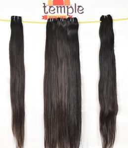 Extensiones de cabello alineado con cutícula de color natural de procesamiento indio Temple Virgin Bundle Black Wave Curl Barato al por mayor Raw Human - Product Image 2