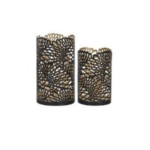 Grand support de photophore en métal blanc antique fabriqué à la main dessus de Table de Noël moderne Style gaufré fait à la main Table d'appoint de Noël - Product Image 2