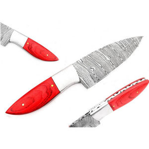 Burraq Custom OEM/DIY Handmade Damascus Steel Skinner <b>Knife</b> with Resin Wood Handle Leather <b>Sheath</b> Perfect Camping Hunting Gift - Product Image 1