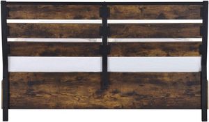 Diseño tradicional Eastern King Bed Madera maciza Roble rústico y acabado negro con almacenamiento Camas de madera - Product Image 5