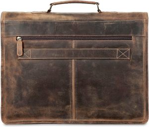 Genuine Leather Geometric Pattern 18" <b>Laptop</b> <b>Messenger</b> Briefcase <b>for</b> Unisex Luxury Eco-Friendly Large Capacity Office <b>Bag</b> - Product Image 2