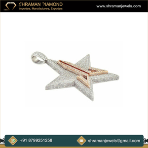 Colgante de Estrella de Cinco Puntas Chapado en Oro de Plata 925, Joyería Hip Hop, Diamante Cultivado en Laboratorio, Amuleto Geométrico Personalizado, Pieza Fina - Product Image 5