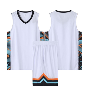 Ensemble de maillots de basket-ball réversibles personnalisables, respirant, séchage rapide, 100% polyester, sans manches, logo personnalisé imprimé, uniforme d'équipe - Product Image 2