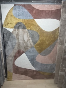 Customizable Private Label Logo Eco-Friendly Abstract Pattern Microfiber Shaggy Carpet Machine Made for Room Space Use - Product Image 3