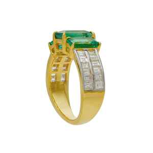 Anillo de Esmeralda de Diseño Elegante, Plata de Ley 925, Grado de Lujo Premium, Banda de Eternidad, Estilo Atrevido, para Mujer, Ocasión Especial - Product Image 3