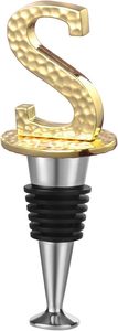 Gold Letter S Prosecco <b>Wine</b> Bottle Stopper Reusable Leak-Proof Accessory With Keep-Fresh Standard Gift for <b>Wine</b> Lovers - Product Image 3