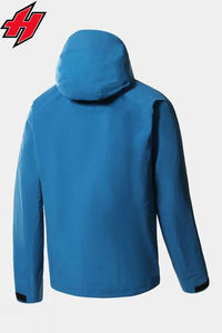 Veste de moto imperméable bleu clair pour hommes personnalisée Imperméable d'extérieur coupe-vent d'hiver avec col à capuche Tissu en toile - Product Image 6