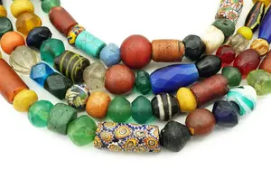 ลูกปัดแก้วชาวเวนิสโบราณเครื่องประดับลูกปัดแก้วชนเผ่าสีรัสเซียสีฟ้าแก่ทำลูกปัดคริสตัลโคมไฟลูกปัดแก้วใส่ทำงาน - Product Image 2