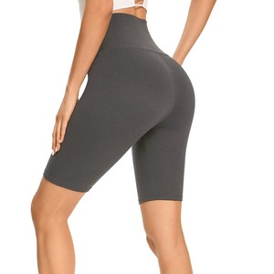 Pantalones cortos transpirables de algodón de cintura alta para mujer de 8 pulgadas, pantalones cortos elásticos de motorista de Yoga para correr y andar en bicicleta - Product Image 3