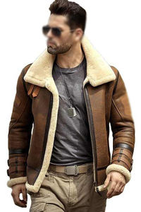 <b>Men's</b> Leather <b>Jacket</b> Slim Fitting Fashionable <b>Sheepskin</b> Black Leather Quilting European and American <b>Men</b> Fashion Trend <b>Jackets</b> - Product Image 6