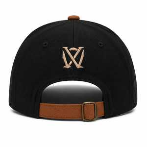 Gorra de Béisbol Deportiva de 5 Paneles de Gamuza Negra y Marrón Premium con Bordado Estilo Hip Hop - Product Image 2