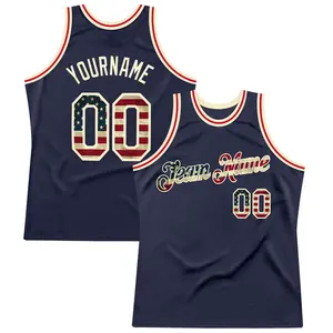 Custom Sport Wear Top Quality All Embroidery Basketball Jersey Bulk Flag Usa Basketball Player Jerseys