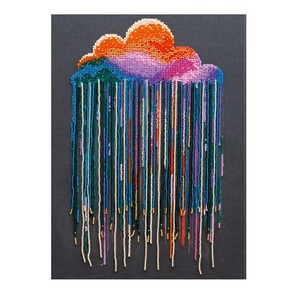 Panel de arte textil con cuentas para colgar en la pared, precio al por mayor, cuentas de semillas personalizadas, tapiz bordado, colgante de pared, diseño personalizado - Product Image 5