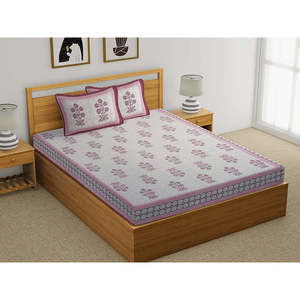 Juego de sábanas con estampado de bloque de mano de algodón 100% tamaño Queen 300TC flor Rosa diseño Buta logotipo personalizable 6 uds para uso en la cama - Product Image 3