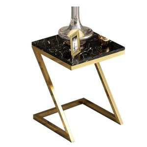 Mesa auxiliar de aluminio de alta calidad, mesa de centro de diseño único de Metal, mesa de centro de Metal de aluminio con acabado dorado - Product Image 3