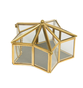 Boîte de rangement rectangulaire en verre Boîte d'affichage moderne à cadre en métal Boîte à bijoux biseautée pour collier d'oreille fournie par l'Inde - Product Image 3