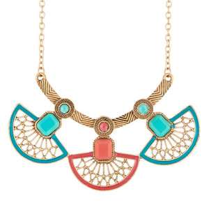 Urthn Meenakari Gold Plated Statement Necklace <b>Fashion</b> <b>Jewelry</b> <b>Set</b> with Stone 1110736A - Product Image 1