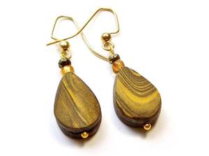 Pendientes colgantes de aro de madera natural Vintage para boda Diseño retro elegante - Product Image 3