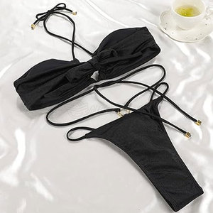 ชุดว่ายน้ำบิกินี่แบบใหม่ ดีไซน์เองได้ 2 ชิ้น สไตล์เซ็กซี่สำหรับสาวๆ ชุดบิกินี่แบบผูกเชือก - Product Image 6
