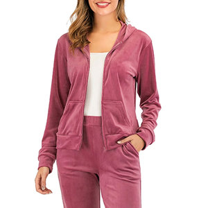 100% haute qualité confortable et respirant dames velours survêtement meilleur vendeur vêtements de course velours survêtement pour les femmes - Product Image 5