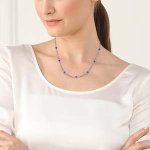 Collar de Oro Blanco de 14K con Piedras Preciosas de Zafiro Azul de 1.25ct, Accesorio de Moda por Yard - Product Image 1