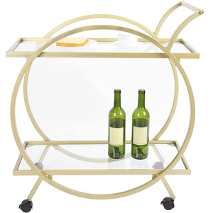 Carrito de acero inoxidable, carrito de servicio decorativo chapado en oro, tamaño personalizado, carrito de servicio al por mayor - Product Image 3