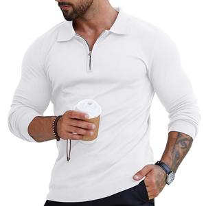 SIBRIN Fabricado en fábrica Cremallera de calidad superior para camiseta Jersey sólido Logotipo personalizado Unisex Mangas cortas Golf Athletic Casual - Product Image 2