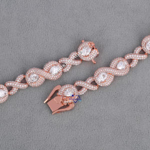 Chaîne Hip Hop en Argent Sterling 925 Plaqué Rhodium avec Diamants Moissanite Scintillants pour Cadeau d'Anniversaire Unisexe - Product Image 4