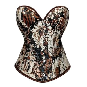 Top de corsé con estampado de Cachemira rojo y dos tonos sobre el busto con diseño atractivo y estructura favorecedora - Product Image 1