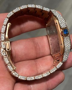 นาฬิกากลไกกันน้ำสไตล์ฮิปฮอปหรูหราปรับแต่งโลโก้เพชรโมอิสซอไนต์หน้าปัดเพชรดีไซน์ทันสมัยแร็ปเปอร์ - Product Image 4