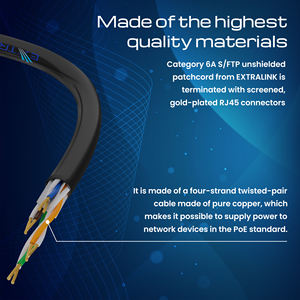 EXTRALINK LAN PATCHCORD CAT.5E FTP 0.5m 1m 2m 3m 5m 10m FOILED TWISTED PAIR NUE CUIVRE NOIR - Product Image 4